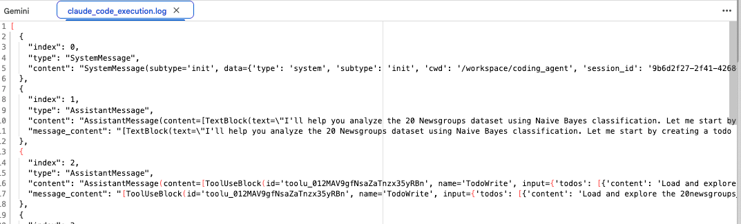 Claude Code Execution Logs